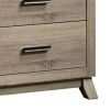 Tily Nightstand w Wall Panel, 2 Drawers, White Faux Stone Top, Brown