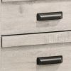 Velz Nightstand, 2 Drawers, Metal Finger Pull Handles, Weathered Beige