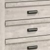 Velz Tall Dresser Chest, 5 Drawers, Finger Pull Handles, Weathered Beige