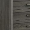 Velz Tall Dresser Chest, 5 Drawers, Finger Pull Handles, Dark Gray Wood