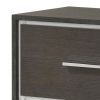 Hez Nightstand, 2 Drawers, Silver Trim