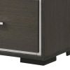 Hez Nightstand, 2 Drawers, Silver Trim