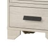 Sary Nightstand, 2 Drawers, Black Finger Handles, Off White Wood