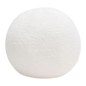 Round Accent Pillow, Ivory Faux Shearling