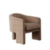Lery Accent Chair, Curved Back Tripod Base, Camel Brown Velvet, 29 Inch