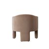 Lery Accent Chair, Curved Back Tripod Base, Camel Brown Velvet, 29 Inch