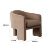 Lery Accent Chair, Curved Back Tripod Base, Camel Brown Velvet, 29 Inch