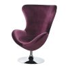 Fabric Curved Design Chair with Ottoman and Tubular Base