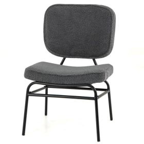Modern Grey Upholstered Ergonomic Padded Accent Chair