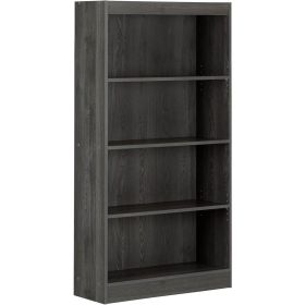 Modern Four Shelf Bookcase in Grey Oak Wood Finish