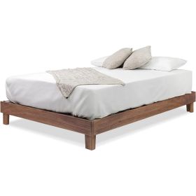 Twin size Solid Wood Heavy Duty Platform Bed Frame in Oak Finish - Made In USA