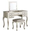 Cherub Vanity Set Featuring Stool And Mirror Silver