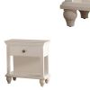 Poplar Wood Night Stand With Spacious Storage, White