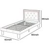 Polyurethane Twin Size Bed In High Headboard In Pink