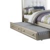 Cherub Twin Size Bed With Trundle In Silver And White