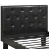 Faux Leather Upholstered Twin size Bed With tufted Headboard Black