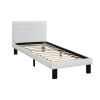 Faux Leather Upholstered Twin size Bed With tufted Headboard White