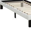 Faux Leather Upholstered Twin size Bed With tufted Headboard White