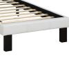 Faux Leather Upholstered Twin size Bed With tufted Headboard White