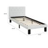 Faux Leather Upholstered Twin size Bed With tufted Headboard White