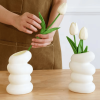 Modern Spiral Vase - White Plastic Flower Arrangement Container
