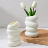 Modern Spiral Vase - White Plastic Flower Arrangement Container