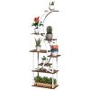 Outsunny Plant Stand Indoor, 8 Tier 62" S-Shaped Plant Shelf, Corner Plant Rack for Multiple Plants