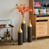 Black and Gold Metal Vase Set of 3 Floor Vases Ideal for Mother's Day Gift Wedding Decoration Elegant Floral Display