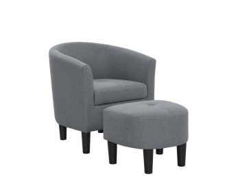 Moss 25.5" Wide Polyester Barrel Chair and Ottoman