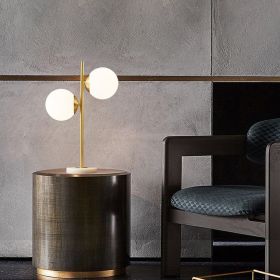 Globeal Gold Modern LED Globe Table Lamp 2 Light White Glass Shade Marble Base