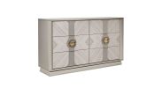 Eternity Traditional Style 6- Drawer Dresser Made with Woodand Gold Accents in Beige
