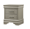 1pc Qwork Modern Glam Style Two Drawers Nightstand Champagne Finish Solid