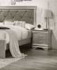 1pc Qwork Modern Glam Style Two Drawers Nightstand Champagne Finish Solid