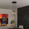 5 Light Cluster Pendant Lights, Black High Ceiling Chandeliers Adjustable, Living Room Pendant Light