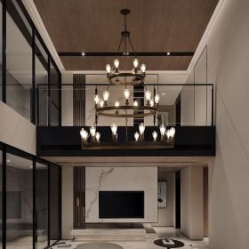 45" Retro Industrial Style 3-Layer Pendant Light