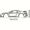 Stylish Edge Metal Line Racing Car Wall Adornment - Suspended Iron Wall Sculptures