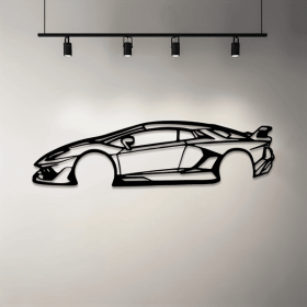 Stylish Edge Metal Line Racing Car Wall Adornment - Suspended Iron Wall Sculptures