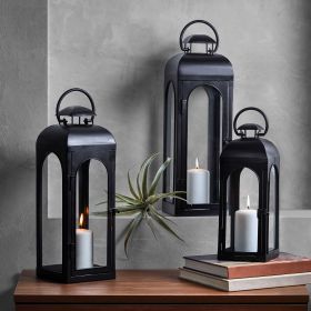 Black Metal Lantern Candle Holder, 18
