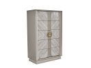 Eternity Traditional Style 5-Drawer Chest Made with Woodand Gold Accents in Beige