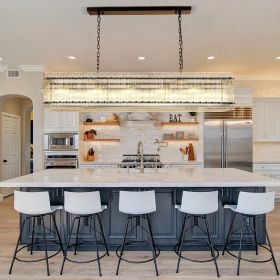 Modern Rectangular Crystal Glass Chandelier