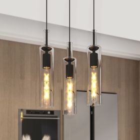 3 Pack Black Pendant Lights Kitchen Island (No Bulbs)