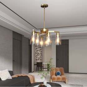 6-Light Gold Chandeliers for Dining Room
