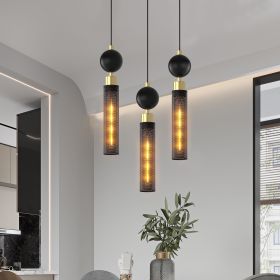 Modern Black Wrought Iron Pendant Light (for Kitchen Island)