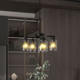 6-Light Modern Farmhouse Black Chandelier