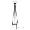 Metal Etagere Floor Lamp Charcoal Finish