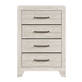 Contemporary Gray Oak Finish Storage Chest of 4x Drawers Wooden Bedroom Furniture 1pc
