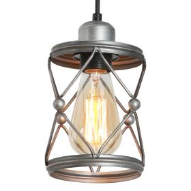 Industrial Pendant Lighting for Kitchen Island, Rustic Mini Cage Pendant Light