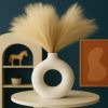 Modern White Ceramic Vase - 7.5 Inch Tall - Ceramic Flower Vase. Home Decor
