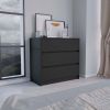 Dresser 31"H, 3 Drawers, Chest of Drawers, Black