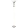 Jessa Brushed Steel Frosted Torchiere Floor Lamp